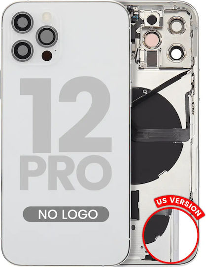 Rückseitiges Gehäuse mit Kleinteilen iPhone 12 Pro US-Version Aftermarket Plus Silber