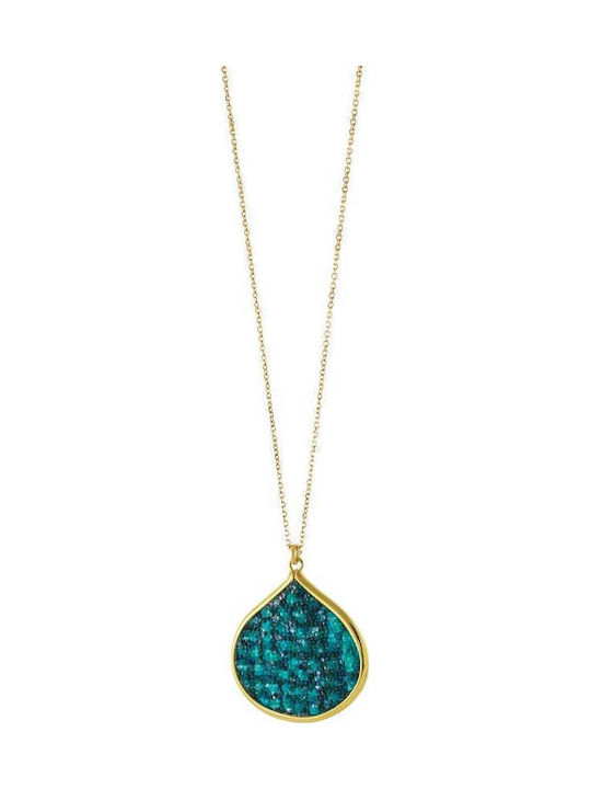 Oxette Necklace in Gold Plated Silver Blue