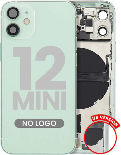 Capac Spate cu Componente Mici pentru iPhone 12 Mini, Versiunea SUA, Aftermarket Plus, Verde