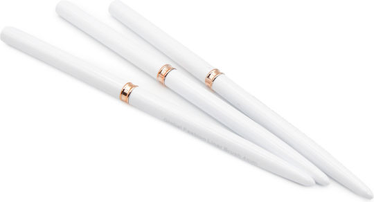 Set de 3 pensule de modelare Global Fashion cu mâner alb