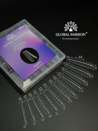 Global Fashion Plastic Nail Forms Markings Square 120 Pcs No 3