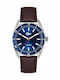 Boston Men's Quartz Watch with Brown Leather Strap