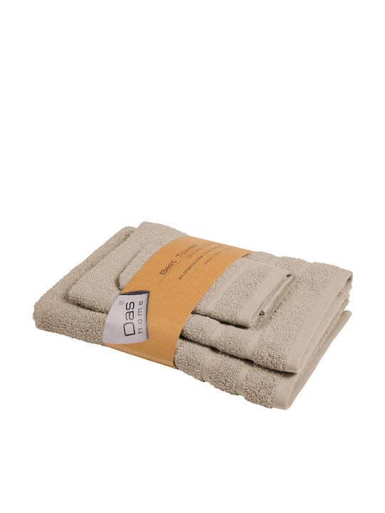 Das Home Best 3-Piece Bath Towel Set Taupe