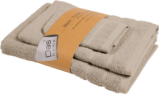 24home.gr Set of 3 Towels Taupe