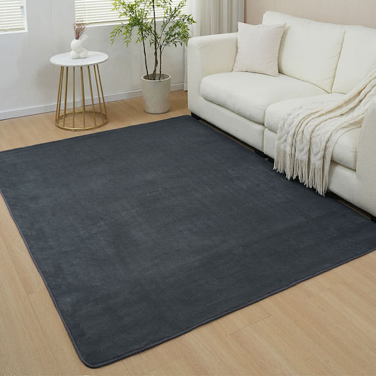 Homeone Covor Moale Rectangular Shaggy Din Blană Gri Închis 120x160cm