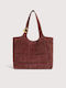 C-Easy Leather Women's Suede Berry Tote Bag