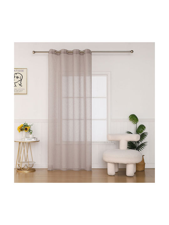 Viokarpet Perdea cu Capse Seraina Gri 140x285 cm