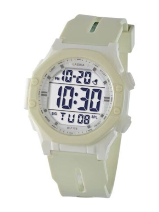 Ψηφιακό Ανδρικό Ρολόι 35mm Μπαταρίας με Μπεζ Κα...