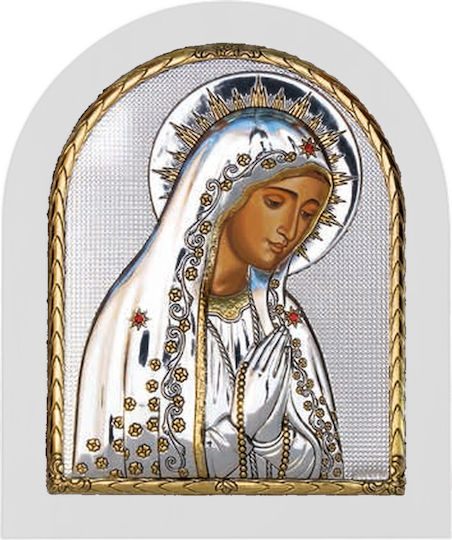 Silver Icon 15x18 Silver Axion Virgin Mary in Prayer Me40-017l