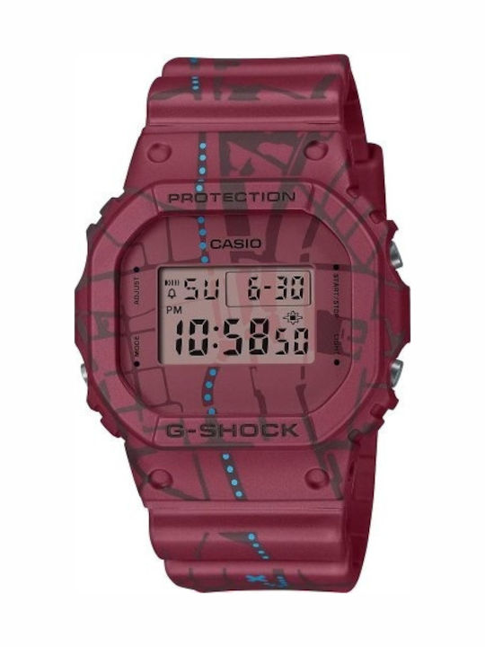 Casio Мъжки часовник на батерия с бордо каучукова каишка Casio Мъжки часовник на батерия с бордо каучукова каишка
