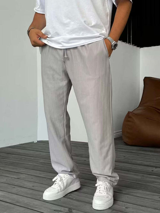 Men's Grey Fabric Trousers