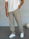 Men's Loose Fit Beige Trousers