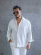 Long-Sleeve Corduroy Shirt in a Wide Fit White