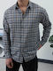 Long Sleeve Shirt in Regular Fit Blue Checked