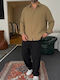 Long Sleeve Shirt in a Wide Fit Khaki