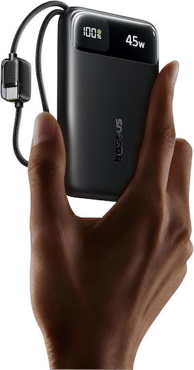 Baseus EnerFill FC11 Външна батерия 10000mAh 45W с USB-A порт и USB-C порт Power Delivery / Quick Charge Черна