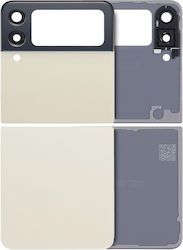 Oberes & Unteres Rückseitenglas mit Kameralinse für Samsung Galaxy Z Flip 3 5G Aftermarket Plus Creme Oberes & Unteres Rückseitenglas mit Kameralinse für Samsung Galaxy Z Flip 3 5G Aftermarket Plus Creme