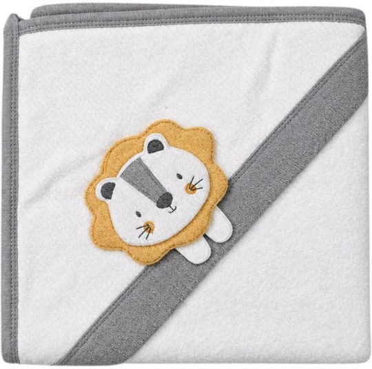 Ekebaby Baby-Badeponcho mit Kapuze Grau 80x90 cm