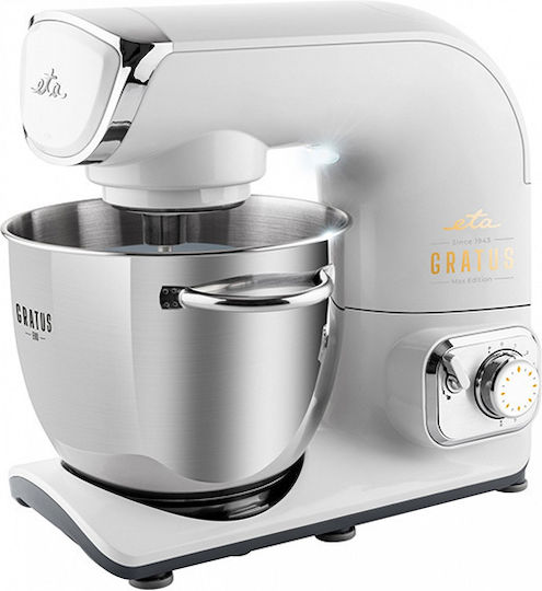 Gratus EvoMax II Küchenmaschine 1500 W mit Rostfreier 5,5-l-Schüssel Weiß