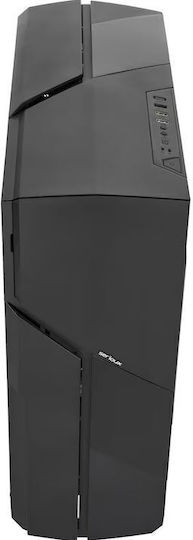 Makenna Gaming Midi Tower Computer Case with Side Window Black
