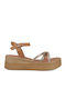 Sommerliche Damen-Plateausandalen in Tabakbraun