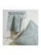 Melinen Super-Double Fitted Sheet Set with 2 Pillowcases 160x200+32cm Drift Aqua (3 pcs)