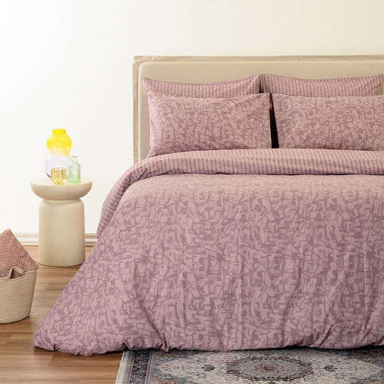 Melinen Ultra Double Bed Sheet Set 205x270cm Storm Plum (4pcs)