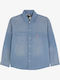 Μακρυμάνικο Φανελένιο Overshirt Μπλε