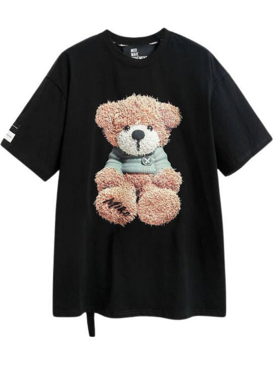 Mod Wave Movement T-Shirt mit Teddy-Print Schwarz