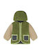 Kurze Kinderjacke zum Wenden mit Futter in Anthrazit und Khaki