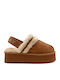 Women's Clogs Slippers with Brown Fur