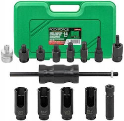 Rockforce Diesel-Injektor-Trägheitsabzieher 14-teilig 25–30 mm Koffer Rockforce Diesel-Injektor-Trägheitsabzieher 14-teilig 25–30 mm Koffer