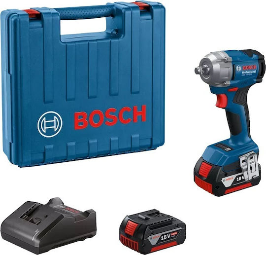 Bosch GDS 18V-350 Brushless Μπουλονόκλειδο Μπαταρίας 18V 2x4Ah με Υποδοχή 1/2"