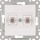 Hager Lumina2 Double Power Socket White