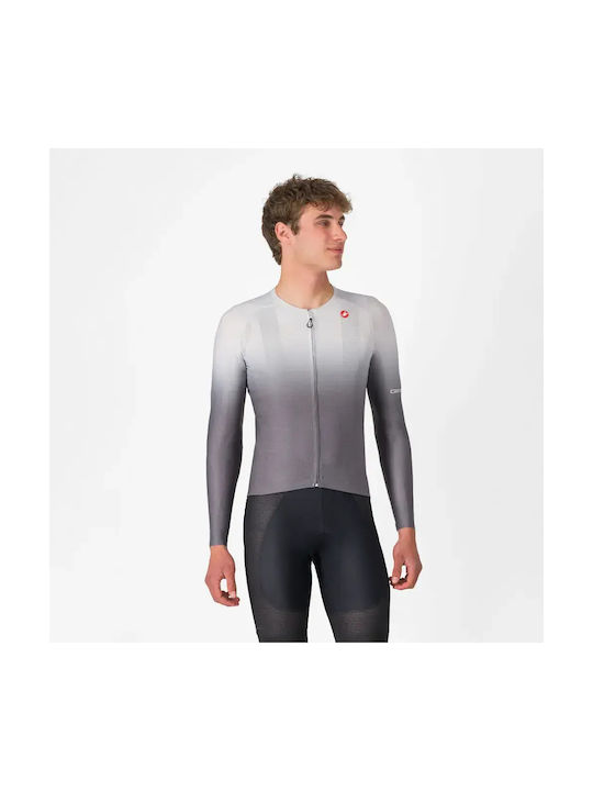 Castelli Men's Long-Sleeve Grey Cycling Jersey