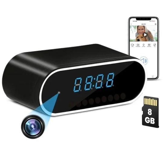 Κρυφή Κάμερα Ip07 WiFi Ρολόι 1080p με Υποδοχή για Κάρτα Μνήμης