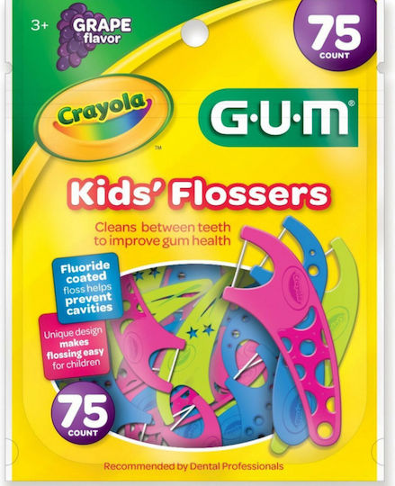 Plackers Crayola Twistables Οδοντικό Νήμα με Γεύση και Λαβή 75τμχ
