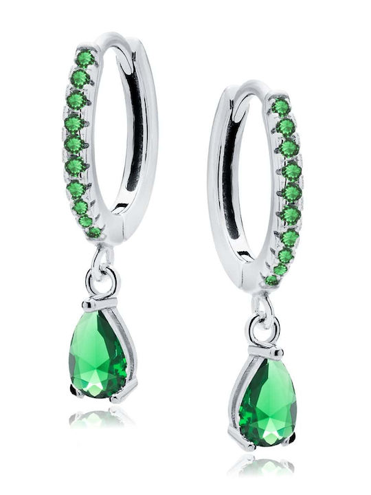 Lysea Women's Earrings Limited Design 925 Sterling Silver Emerald Green