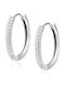 Lysea Women’s Crystal Halo Hoop Earrings 925 Sterling Silver Silver Zirconia