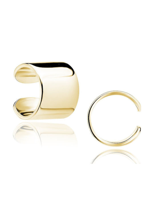 Lysea Wide Shiny 14k Gold Non-Piercing Cartilage Earring 8 Mm