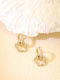 Lysea Women's Flower Pave Steel Earrings Gold Rhinestones