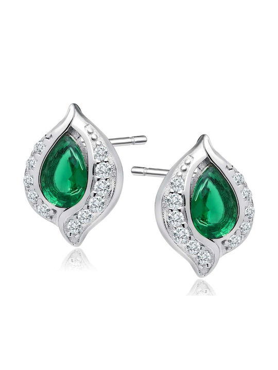 Lysea Women's Earrings 925 Silver Silver Emerald Zircon