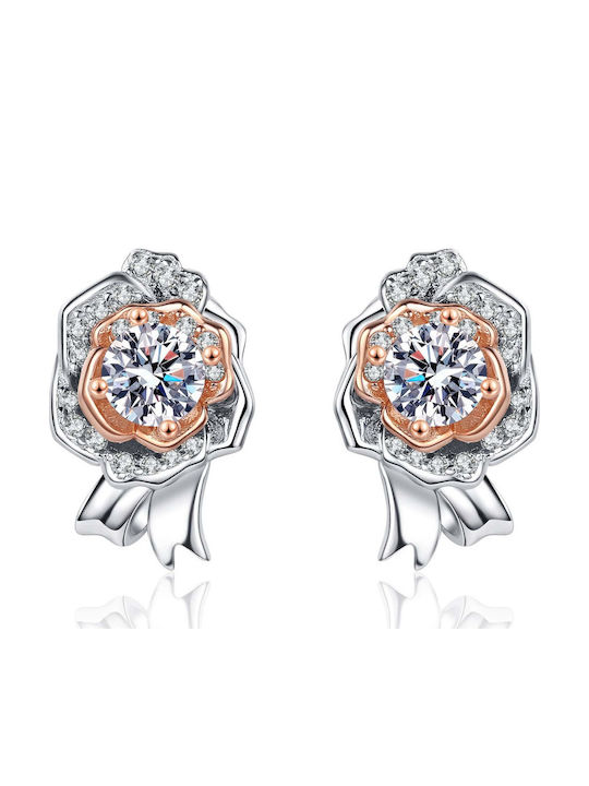 Lysea Roselle Women's Two-Tone 925 Silver Moissanite Earrings