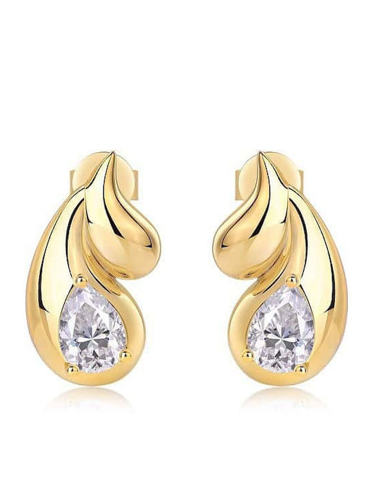 Lysea Women's Elythra Earrings 925 Silver Gold Moissanite