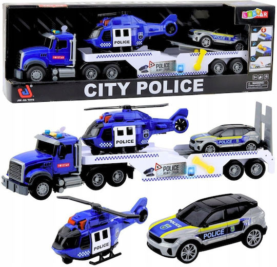 Set de Poliție cu Camion, Elicopter și Mașină de Patrulare