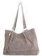 Grey Leather Women's Shoulder Bag