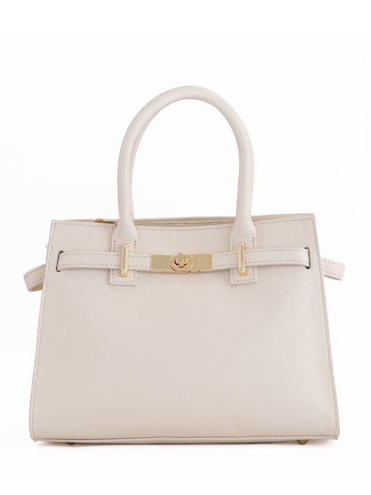 Leather Women's Satchel Bag Beige