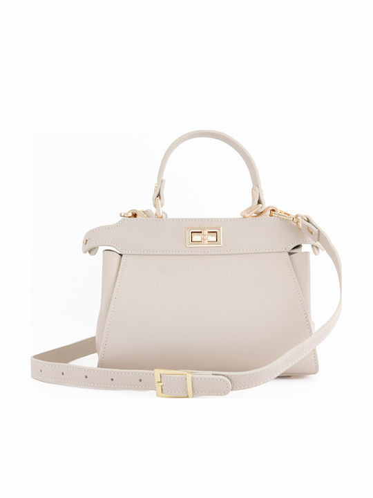 Leather Women's Satchel Bag Beige / Vanilla