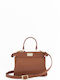 Leather Women's Satchel Bag Cognac
