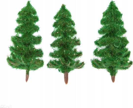 Christmas Decorative Snowy Plastic Tree 6cm Green 3pcs